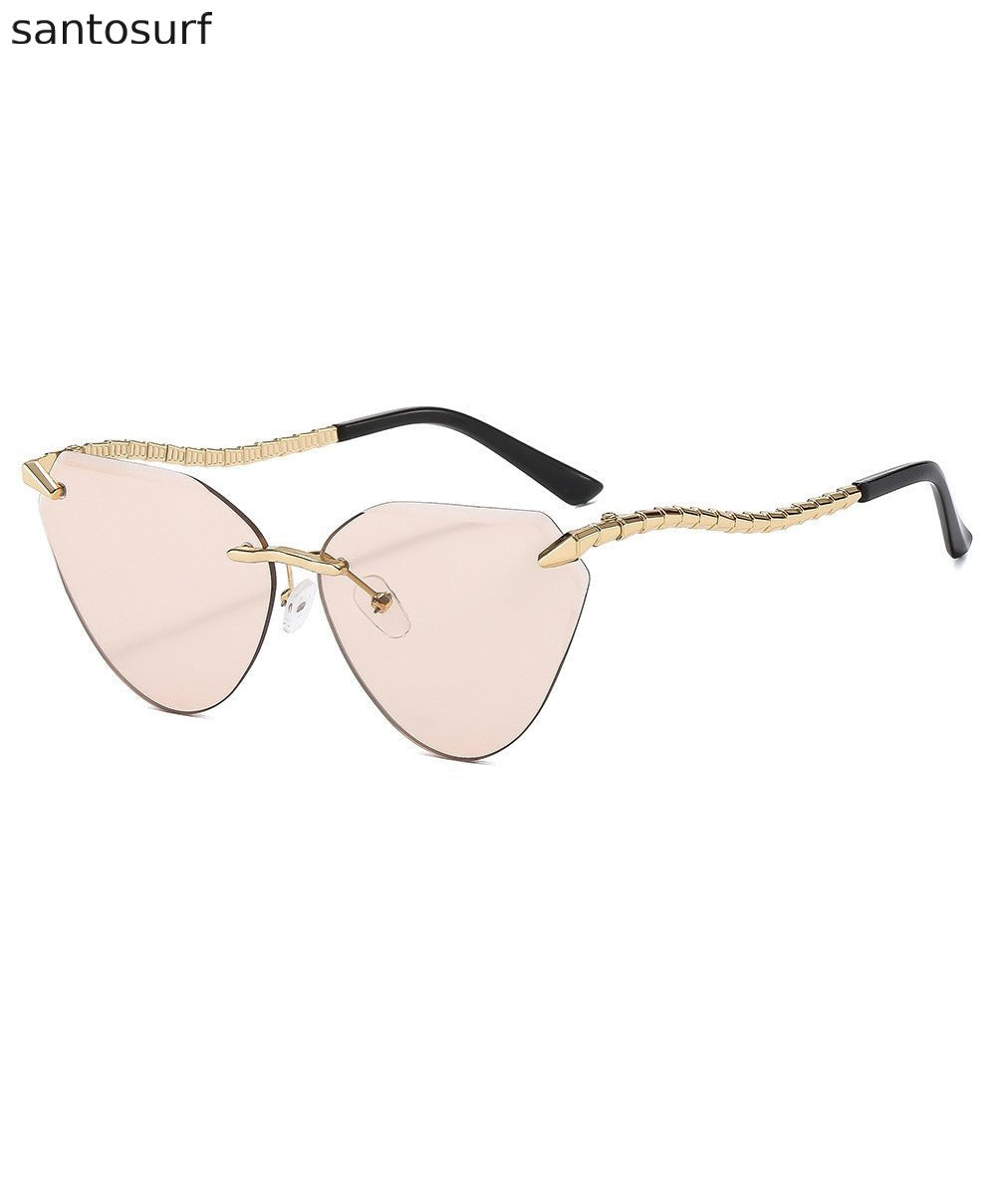 Fashionable Elegant Black Metal Leg Sunglasses