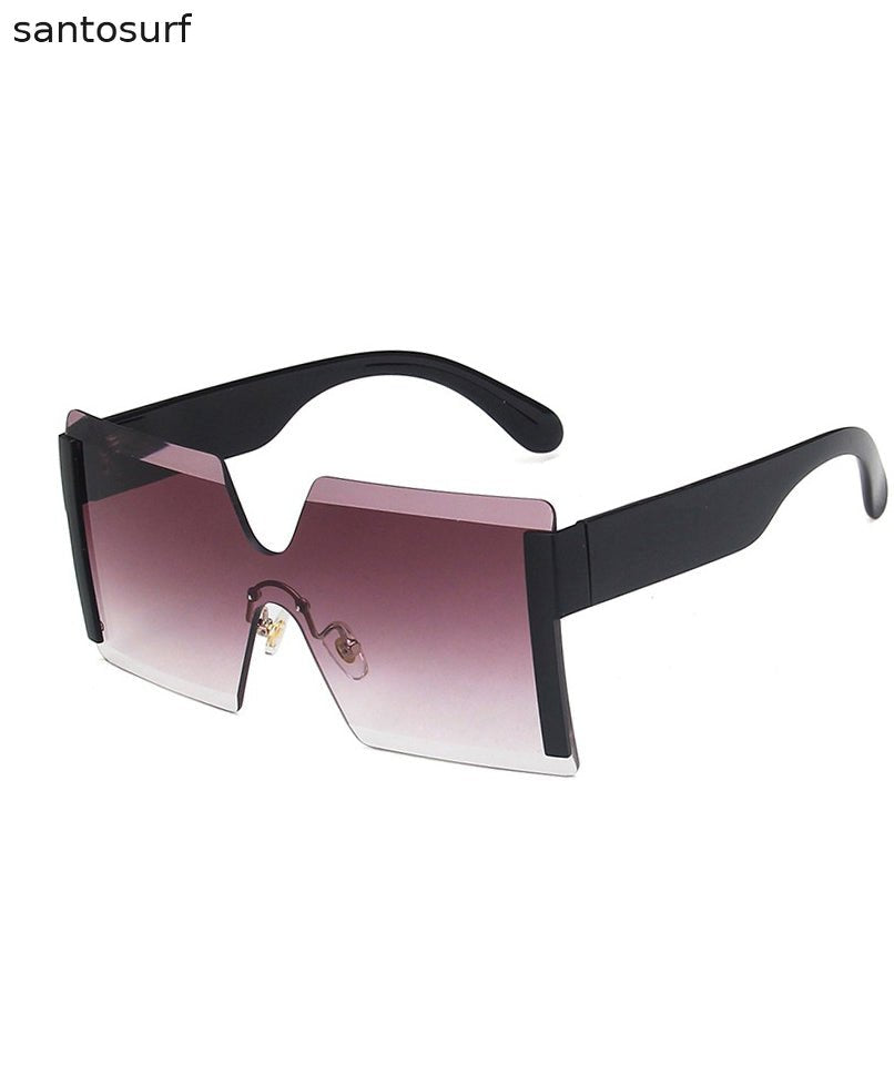 European And American Yellow Gradient Sunglasses Frameless One-Piece Design