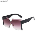 European And American Yellow Gradient Sunglasses Frameless One-Piece Design