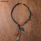 Autumn Leaves Boho Pendant Necklace