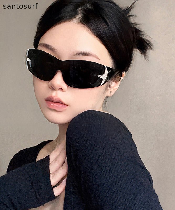 Art Black Resin Pentagram Patchwor UV Protection Sunglasses