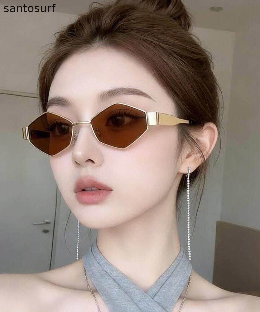 2026 New Tawny Metal Diamond Sunglasses