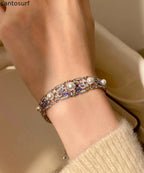 Luxury Pearl Zircon Sapphire Bracelet