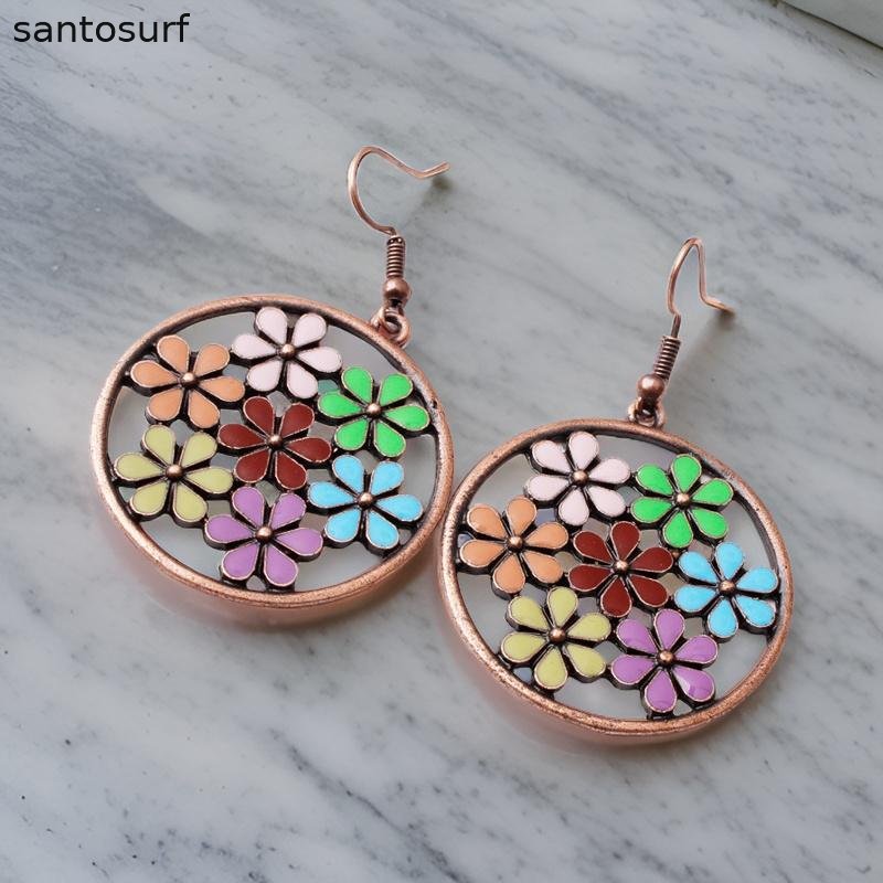 Flower Power BOHO Hoop Drop Earrings