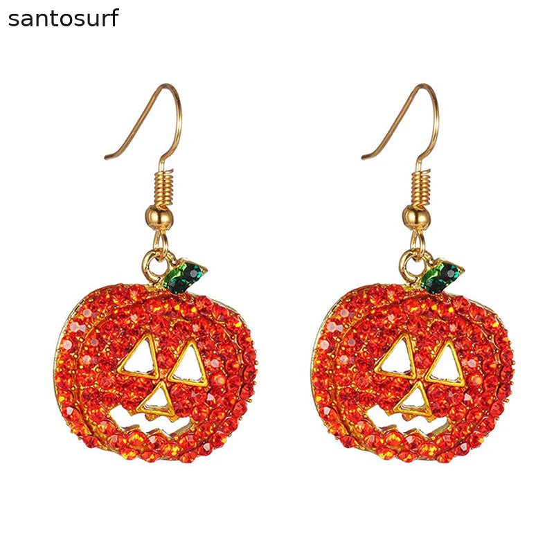 Sparkling Pumpkin Crystal Earrings