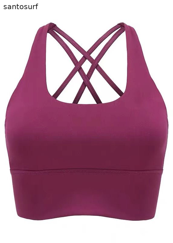 Unique Rose Backless Cross Strap Bra Crop Top