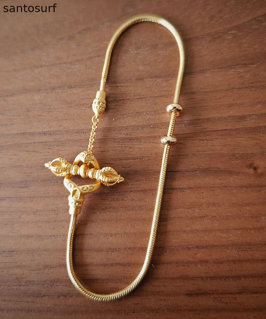Handmade Silver Gilding Diamond Pestle Bracelet