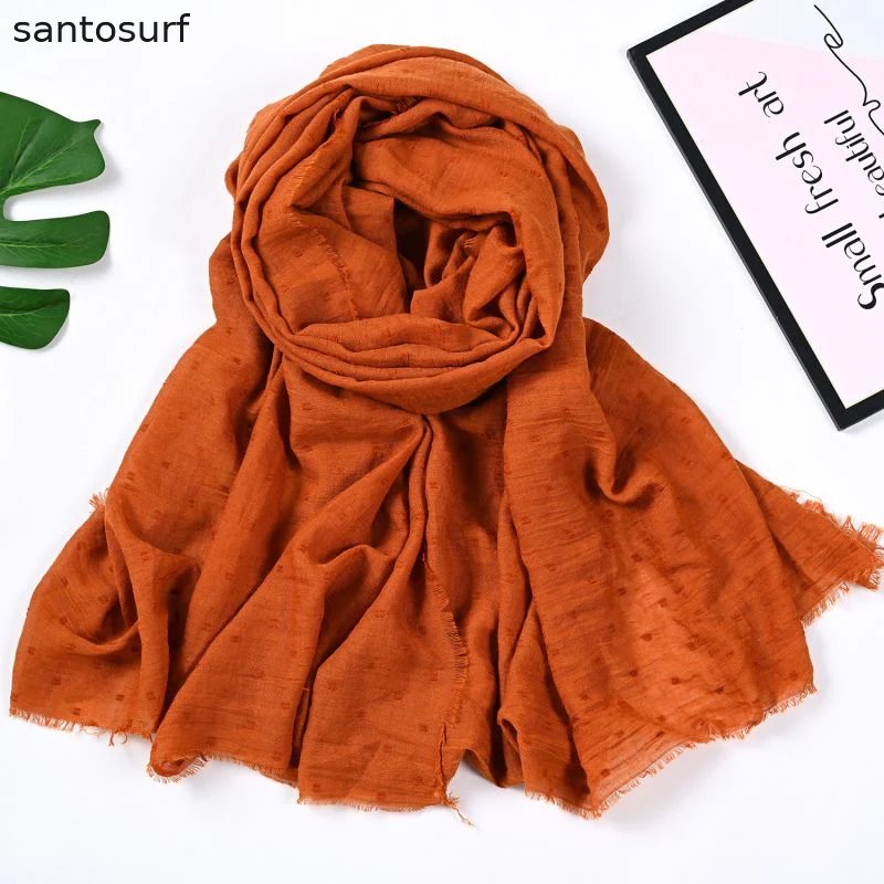 Soft Candy Color Cotton And Linen Scarf