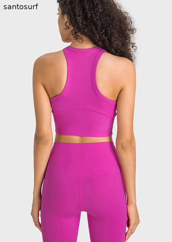 Unique Pink Tummy Control Plus Size Sports Bra