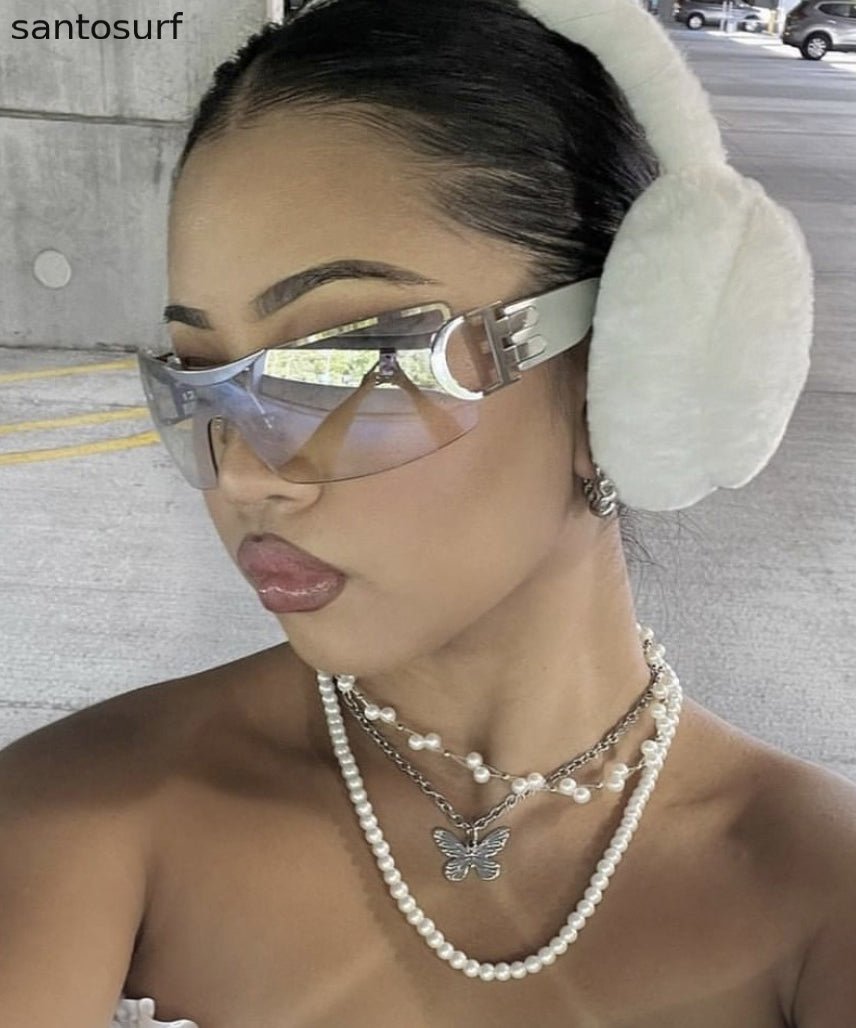 European And American Spicy Girl Concave Shaped UV Resistant Sunglasses