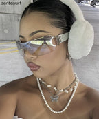 European And American Spicy Girl Concave Shaped UV Resistant Sunglasses