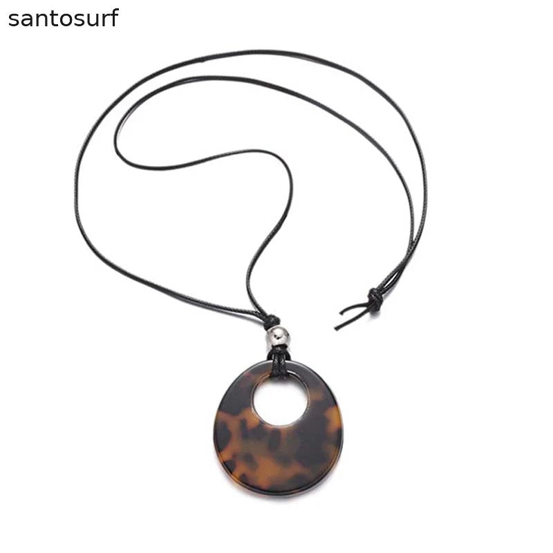 Leopard Print Pendant Necklace