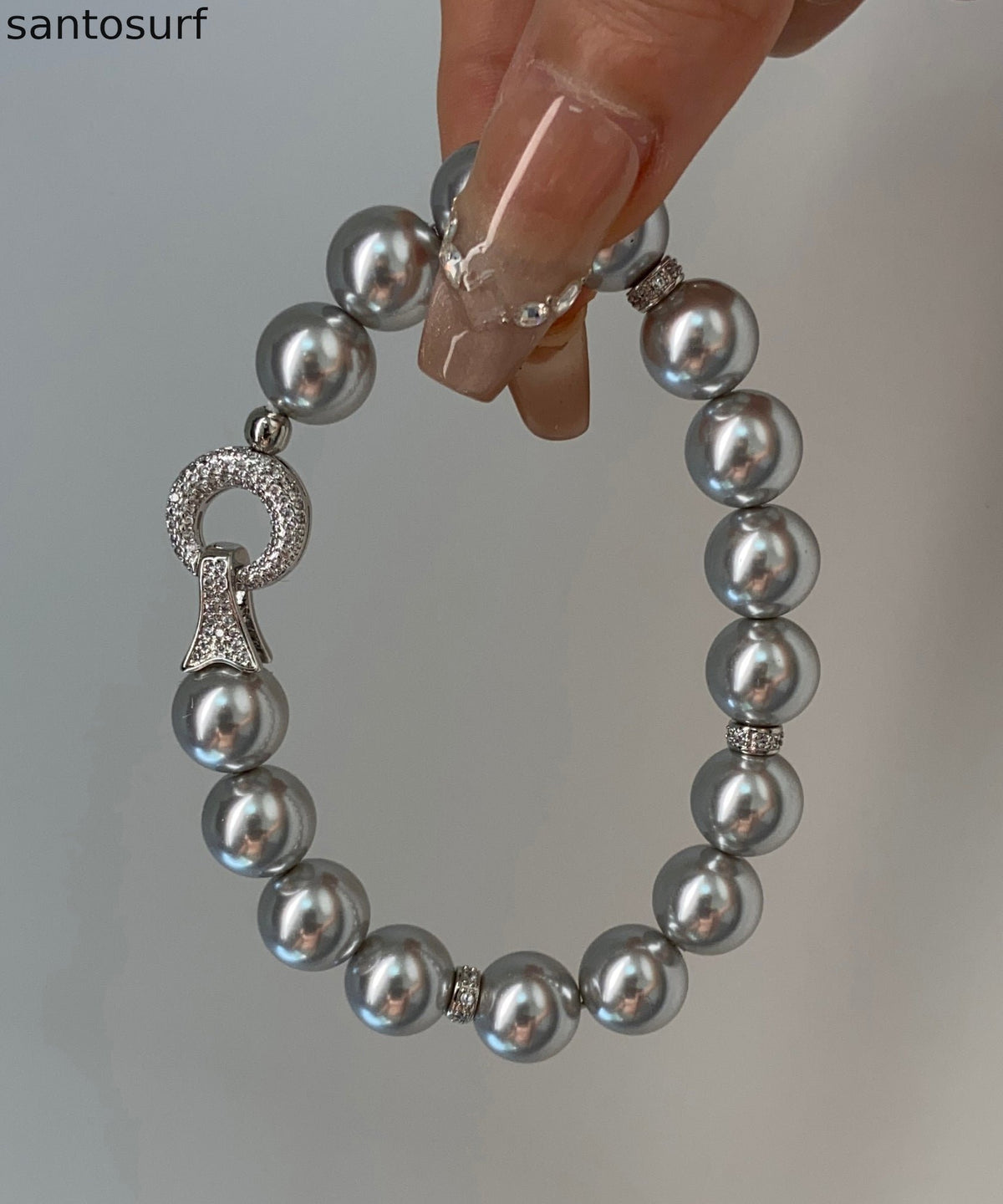 Fashion Versatile White Zircon Pearl Bracelet