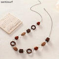 Vintage Wooden Handmade Beaded Necklace