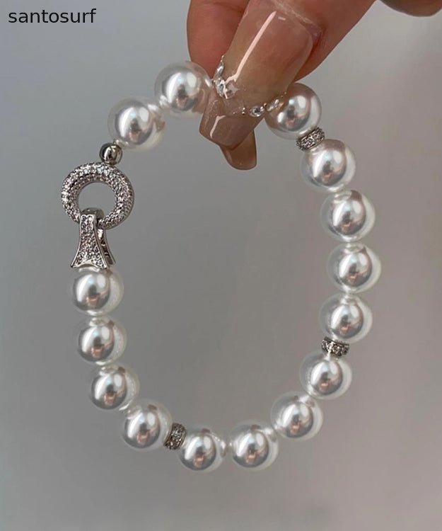 Fashion Versatile White Zircon Pearl Bracelet
