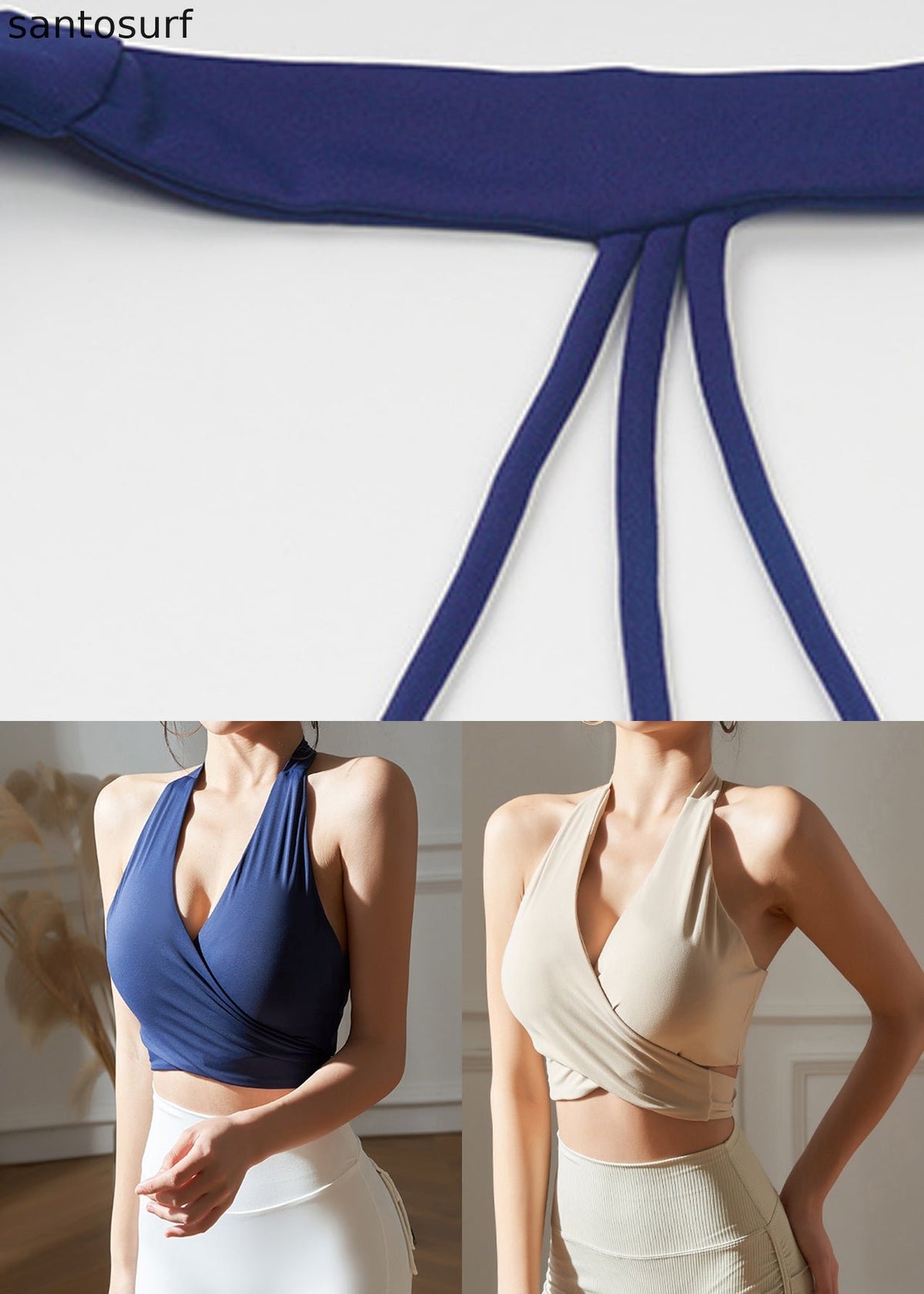 Apricot Cold Shoulder Backless Wrinkled Bra Crop Top