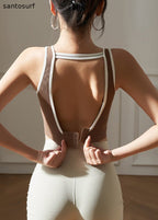 Hot Coffee Striped Patchwork Sports Bra