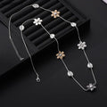 Flower Contrast Fashion Metal Necklace