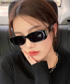 Modern Black Resin Patchwork UV Protection Sunglasses