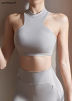 Club Orange Halter Summer Crop Top Workout