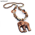Retro Ethnic Style Wooden Necklace