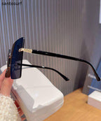 Women Tawny Metal Polygon Ultraviolet-Proof Sunglasses