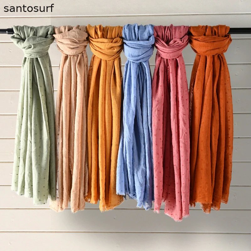 Soft Candy Color Cotton And Linen Scarf