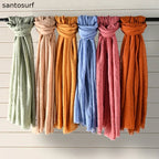 Soft Candy Color Cotton And Linen Scarf