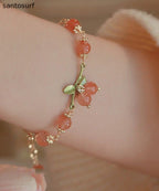 New Early Spring Sweet Cherry Brlet for Women Charm Bracelet Design