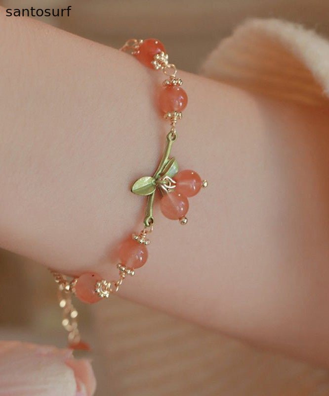 New Early Spring Sweet Cherry Brlet for Women Charm Bracelet Design