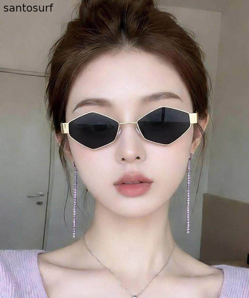 2026 New Tawny Metal Diamond Sunglasses