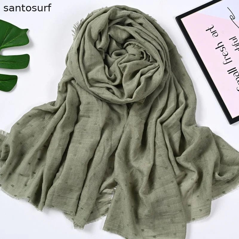 Soft Candy Color Cotton And Linen Scarf