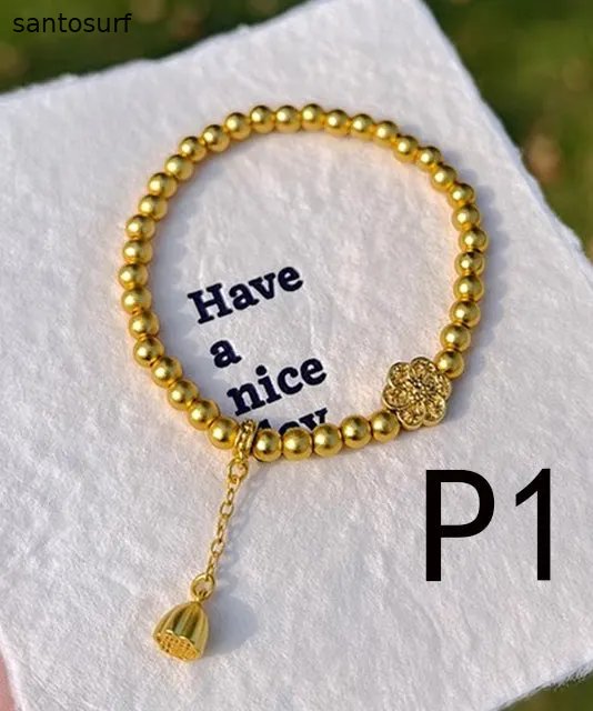 Chinese Style Golden Enamel Technique Copper Charm Bracelet
