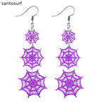 Spooky Night Bat & Pumpkin Earrings