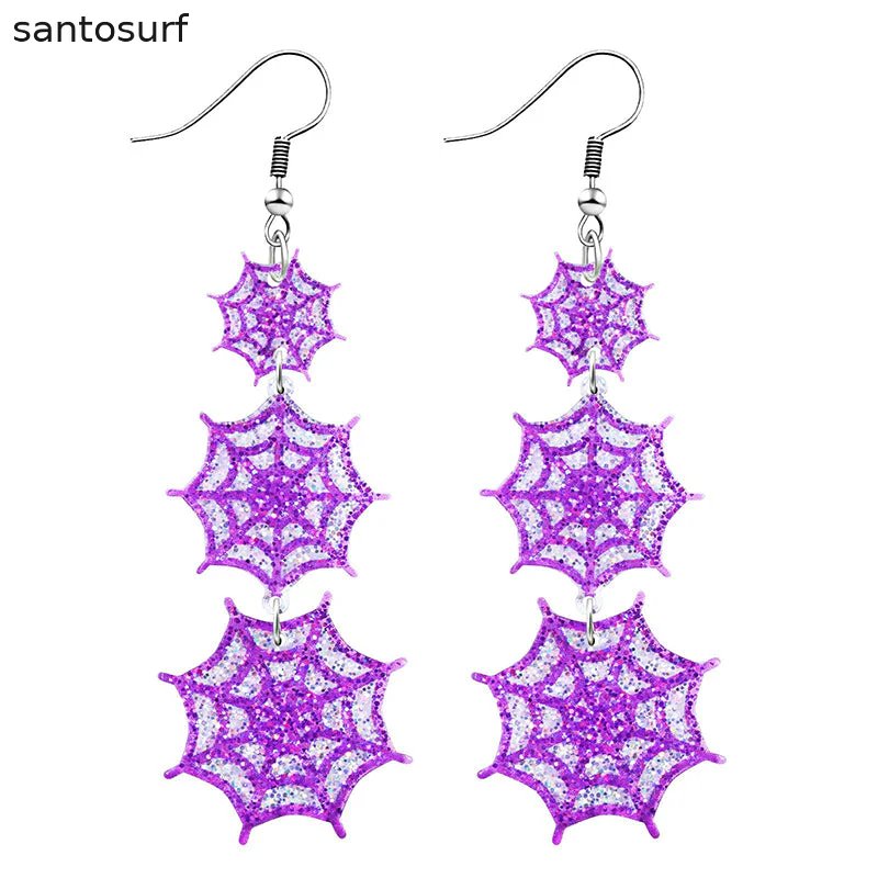 Spooky Night Bat & Pumpkin Earrings