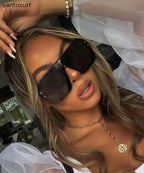 Fashion Grey Cozy Big Frame Sunglasses
