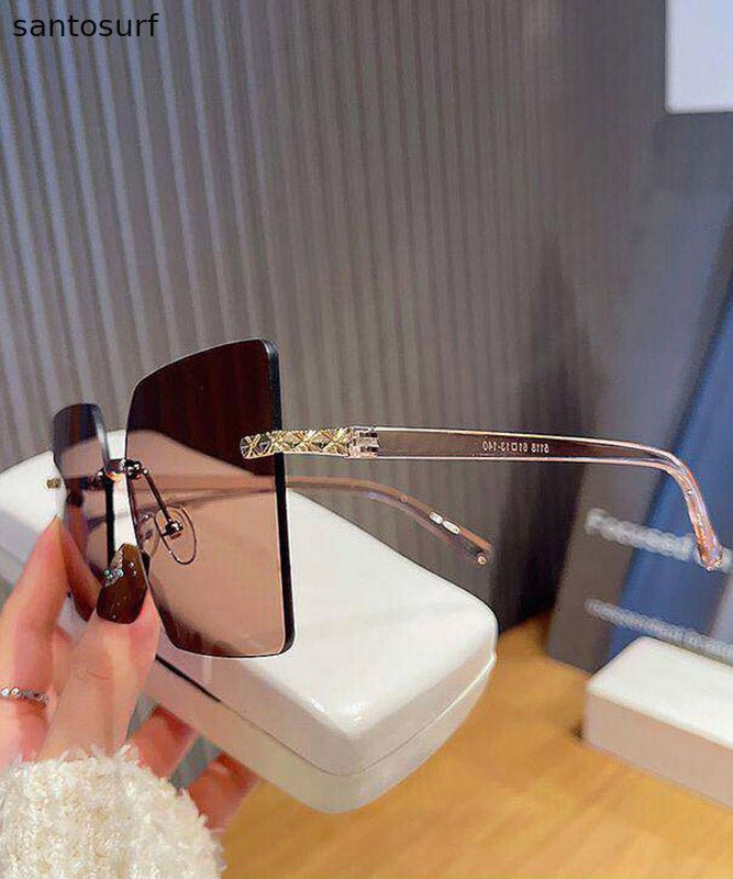 Women Tawny Metal Polygon Ultraviolet-Proof Sunglasses