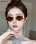 2026 New Tawny Metal Diamond Sunglasses