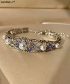 Luxury Pearl Zircon Sapphire Bracelet