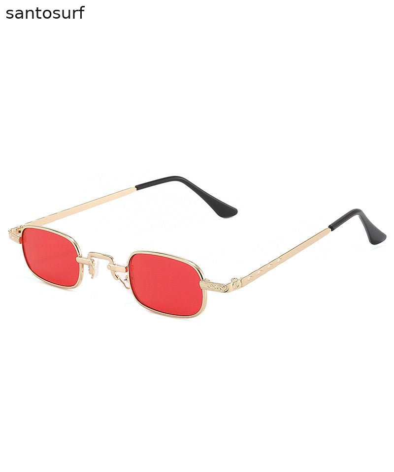 Modern Red Metal Box Sunglasses