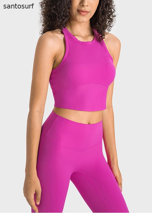 Unique Pink Tummy Control Plus Size Sports Bra