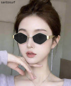 2026 New Tawny Metal Diamond Sunglasses