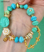 Fashion Alloy Zircon Mermaid Princess Charm Bracelet