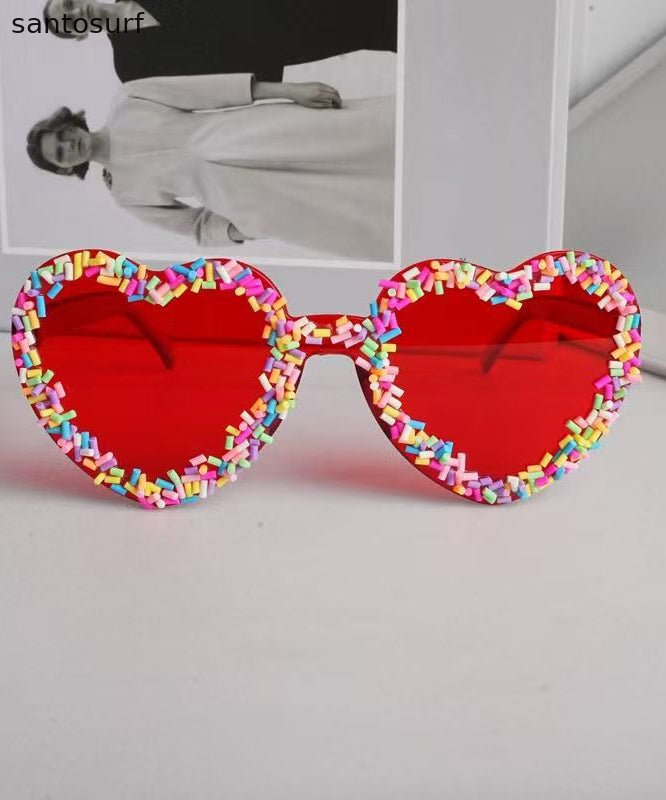 Cute Black Resin Candy Love Beach Sunglasses