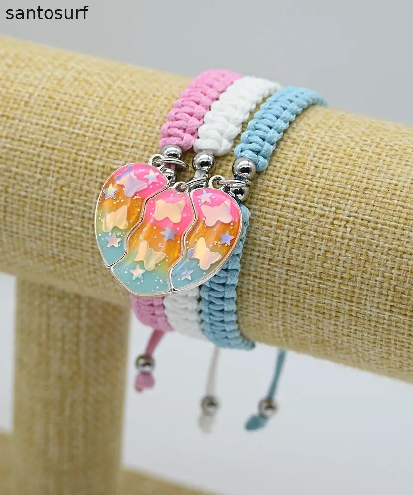 Boutique Orange Alloy Weave Tassel Best Friend Set Charm Bracelet