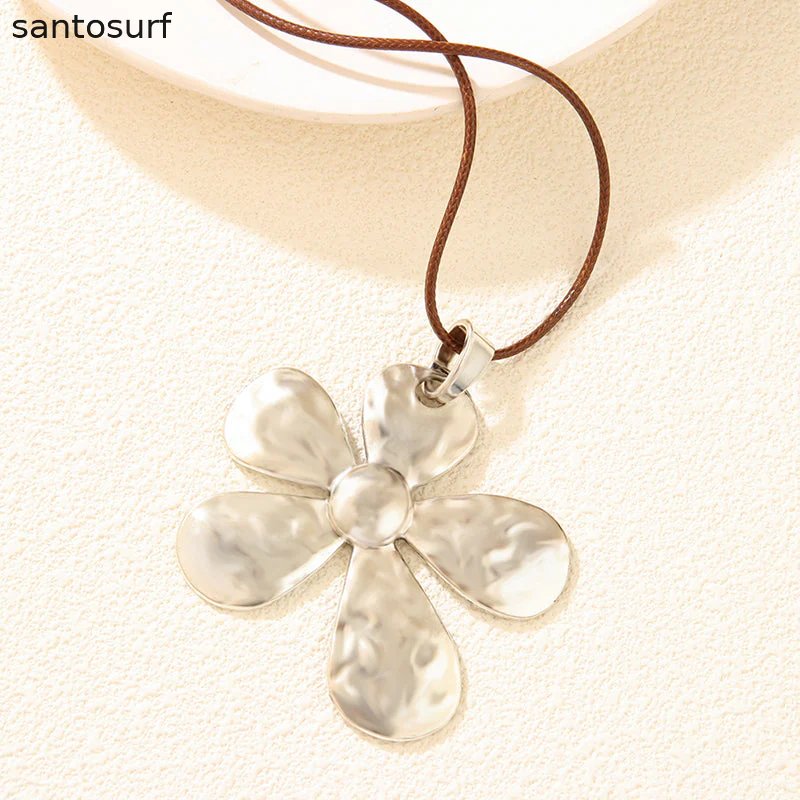 Golden & Silver Bloom Pendant Necklace