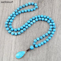 Ethnic Style Turquoise Water Drop Pendant Necklace