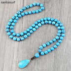 Ethnic Style Turquoise Water Drop Pendant Necklace