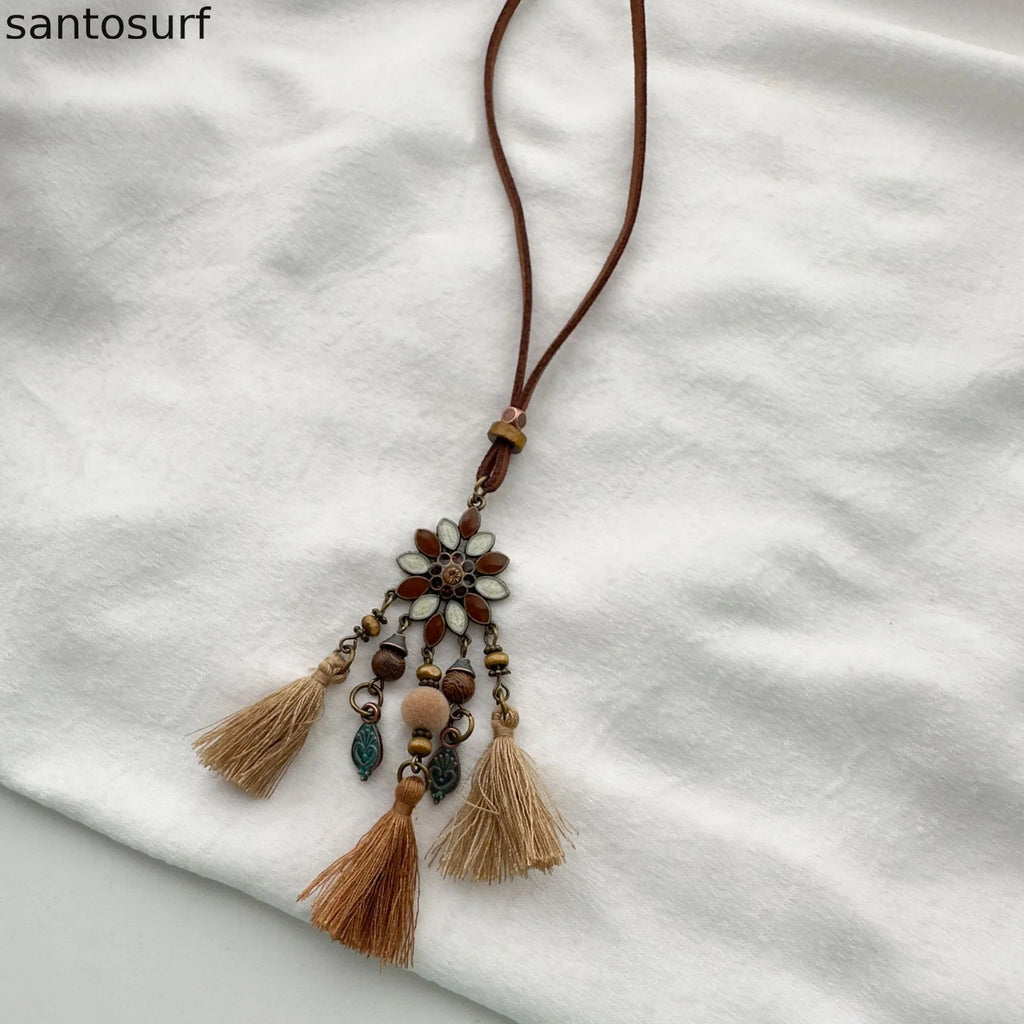 Ethnic Tassel Pendant Necklace