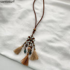Ethnic Tassel Pendant Necklace